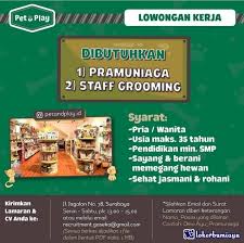 Check spelling or type a new query. Lowongan Kerja Sebagai Staff Grooming Agustus 2021