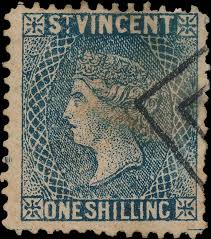 St Vincent Qv 1s Blue Forgery Rare Stamps Stamp Island Art