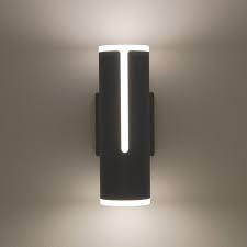 Waterton Black 11 02 H Integrated Led Glass Outdoor Armed Sconce With Dusk To Dawn Modern Outdoor Lighting Outdoor Sconce Lighting Outdoor Sconces
