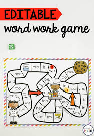 Cookie Word Work Game Playdough To Plato Kindergarten Sight Word Games Word Work Games Sight Words Kindergarten