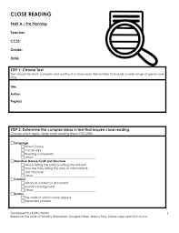 Close Reading Template 16734919 By Kathy Perret Via Slideshare Reading Lesson Plans Close Reading Template Reading Lesson Plan Template