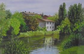 Maison Sur L Agout A Castres Tarn Crayons De Couleur Et Peinture A L Huile Artiste Peintre Peinture Crayon De Couleur