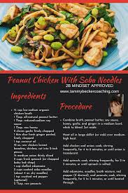 This Healthy Peanut Chicken With Soba Noodles Is An Approved 2b Mindset Recipe Just Add A Side Salad And You Have An Excelle Clean Recipes Side Salad Recipes