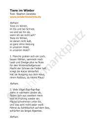 lied tiere im winter unterrichtsmaterial in den fachern fachubergreifendes musik lied lehrmaterial kinder lied
