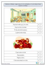 Juego de preguntas y respuestas para ios. Comprension Lectora Verdadero O Falso A Partir De Dibujos Aula Pt