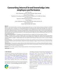 Chaud latino frotté et bordé. Pdf Converting Internal Brand Knowledge Into Employee Performance