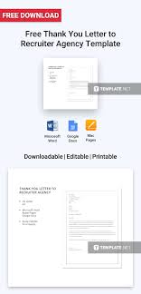 Free Thank You Letter To Recruiter Agency Template Word Doc Google Docs Apple Mac Pages Outlook Job Application Letter Template Reference Letter Template Employment Reference Letter