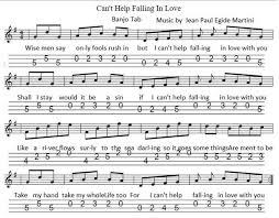 Can T Help Falling In Love Guitar Chords Can T Help Falling In Love With You Banjo Mandolin Tab Cant Help Falling In Love Mandolin Banjo