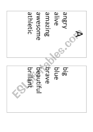 Join 425,000 subscribers and get a daily digest of news, geek trivia, and our feat. Adjective Alphabet List Esl Worksheet By Magnew8