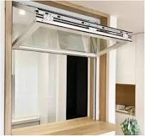 Ventana de concesión con marco de aluminio, ventana plegable de vidrio  reforzado de 0.197 in, ventana de concesión de montaje empotrado, soporte  de ...