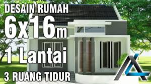 Sedangkan yang modern kisaran mulai harganya sama dengan sederhana namun ada yang sampai seharga 1 5 milyar. Desain Rumah Lebar 6 Meter 1 Lantai 3 Kamar Youtube