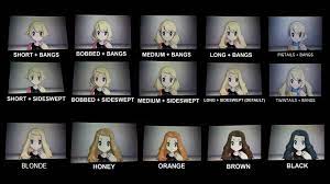 Pokemon x and y hairstyl. Pokemon X Y Female Hair Options Pokemon Hair Styles Pokemon X