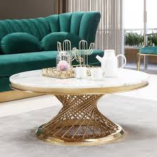 Elegance hasn't finished with us yet with the. Marcelo White Marble Coffee Table With Gold Stainless Steel Legs Furniture In Fashion