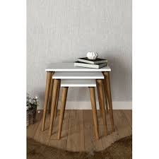 Vip pervane ayaklı aynalı metal zigon sehpa 3'lü. Tekzen Home 3 Lu Zigon Sehpa Ceviz Beyaz Tekzen