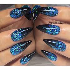 Acrylic Black And Blue Nail Designs Black And Blue Glitter Stiletto Nails By Margaritasnailz Nail Art Gallery Nailartgallery Nailsmag Com By Nail Blue Glitter Nails Blue Nails Stiletto Nail Art