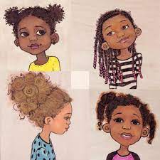 Dear Little Black Girl Curly Hair Cartoon Hair Illustration Girl Hair Drawing