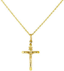 Save 5% with coupon (some sizes/colors) Amazon Com Pyramid Jewelry 14k Yellow Gold Jesus Crucifix Cross Pendant With Luxury Italian Chain 16 Inches Jewelry