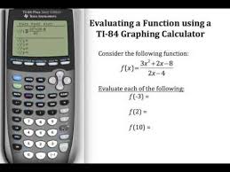 Evaluating Functions On A Ti 84 Graphing Calculator Graphing Calculator Calculator Algebra Calculator