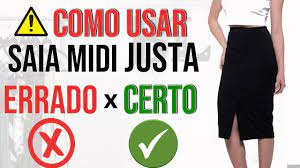 Saia justa e curta preta com jaqueta preta da personagem bárbara ellen, novela sangue bom. O Jeito Errado De Usar Saia Midi Justa O Certo Tambem I Blog Da Le Youtube