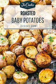 These Simple Roasted Baby Potatoes Are The Perfect Side Dish For Any Meal They Re Easy Delicious And Re Roasted Baby Potatoes Baby Potatoes Vegetable Recipes