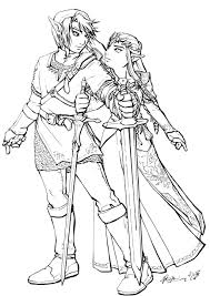 Link And Zelda Coloring Page Princess Coloring Pages Coloring Pages Coloring Books