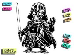 Download Vader Svgsvgvader Silhouette Vader Clip Art Lightsaber Svg Etsy