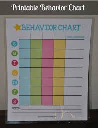 printable behavior chart kiddo charts for kids