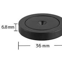 Epoxy Coated 1.42 inch / 36 mm Flat Base Neodymium Magnet Mounting Cup 90 lbs Screw Included