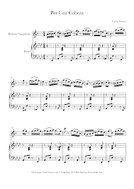 Gardel, en por una cabeza, compara brillantemente el amor con las apuestas en las carreras de caballos. Carlos Gardel Por Una Cabeza Sheet Music For Baritone Saxophone 8notes Com