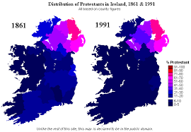 Changing Distribution Of Protestants In Ireland 1861 1991