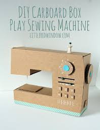 Diy Cardboard Box Play Sewing Machine Oyuncak Elisi Fikirleri Dikis Makinesi