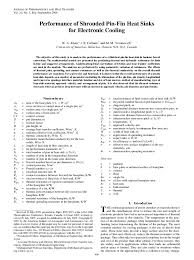 performance of shrouded pin fin heat