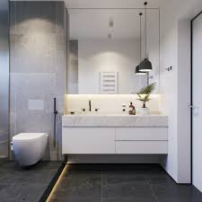 The shower has a towel rack, and it is high enough so you shouldn't be worried if the towels get wet. 19 Excellent Grey Bathroom Ideas