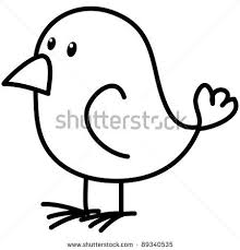 Bird Cartoon Pictures Black And White Little Bird Cartoon Line Art Coloring By Kvitka Via Shutterstock Cartoon Birds Bird Drawings Simple Line Drawings