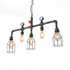 5 Lights Cage Island Light Fixtures Industrial Metal Ceiling Light With 39 Adjustable Chain In Black Takeluckhome Com