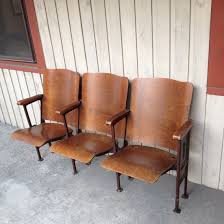 Antique Theatre Seating Or Church Seats Connected Wood And Etsy Theater Seating Seating Auditorium Seating