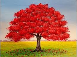 Live Red Oak Tree Fall Landscape Acrylic Painting Tutorial Free Lesson Fall Tree Painting Simple Acrylic Paintings Easy Canvas Painting