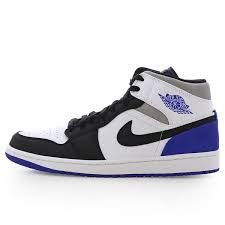 Jordan 1 Mid Se White Hyper Royal Black Smoke Grey Men S Shoe Jordan Air Jordan 1 Mid Se White Hyper Royal Black Lt Smoke Grey Bei Kickz Com