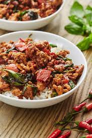 This Thai Basil Chicken Comes Together In No Time Without Skimping On Flavor Recipe Ground Chicken Recipes Ground Chicken Thai Basil Chicken