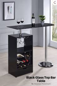 Coaster Furniture Glossy Black Glass Top Bar Table En 2020 Minibares En Casa Bares En Casa Pequenos Bares En El Hogar