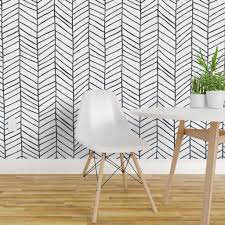 Black And White Herringbone Peel And Stick Wallpaper Peel And Stick Removable Wallpaper Herringbone Black And White Feather Walmart Com W In 2020 Herringbone Wallpaper Removable Wallpaper Black And White Wallpaper