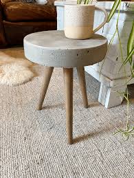Round coffee table concrete coffee table light weight eco friendly table custom color 34 diameter sealed concrete coffee table hand made. Diy Concrete Side Table