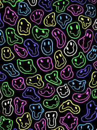 Neon Smiles Edgy Wallpaper Trippy Wallpaper Hippie Wallpaper