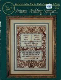 Free wedding cross stitch chart. Antique Wedding Sampler Cross My Heart
