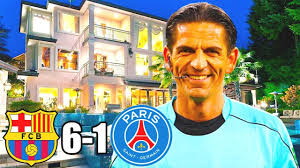Uefa champions league first knockout round. This Is How Deniz Aytekin Living The Referee Of Barcelona Psg 6 1 Match Youtube