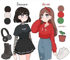 Aries Scorpio In 2020 Cute Kawaii Drawings Cute Art Styles Girls Cartoon Art