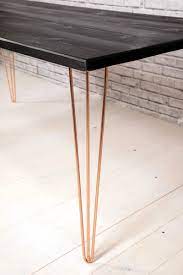 Sleek Modern Black And Copper Kitchen And Dining Table Copper Hairpin Bilber Bilber Black And Copper Kitchen Dining Table Copper Hairpin Leg Dining Table