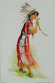 Indian Maiden Vignettes In Chromolithography Prints By Jesse Parker Barrick Kk Indian Prints Native American Indians Vintage Native American