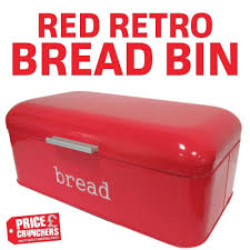 red bread bin retro kitchen food