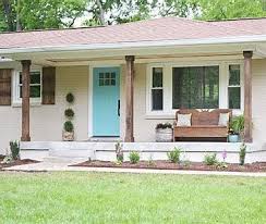 Image Result For Brick Ranch House With Cedar Wood Columns Home Exterior Makeover House Exterior Exterior House Colors